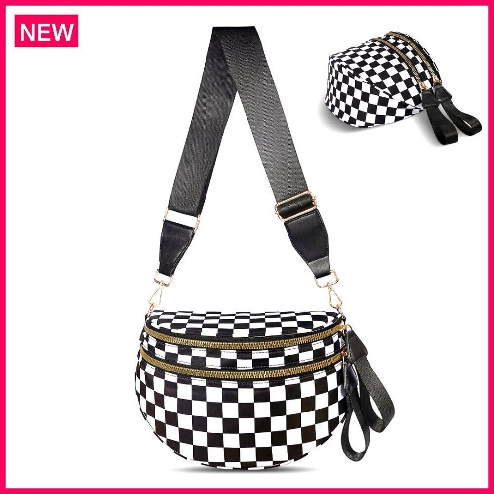 Large Capacity Nylon Crossbody Bag with Adjustable Strap, Water-Resistant
